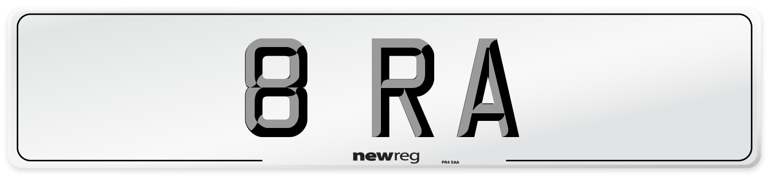 8 RA Front Number Plate