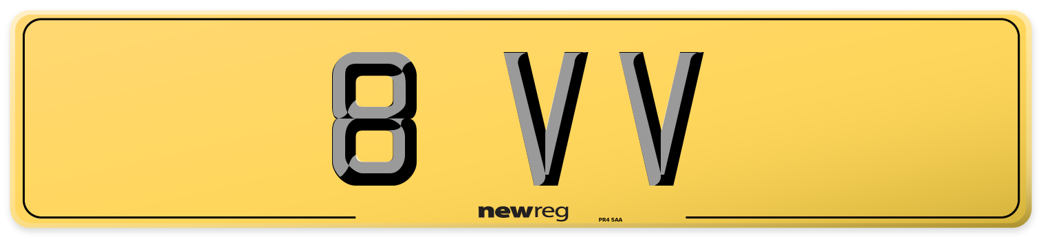 8 VV Rear Number Plate