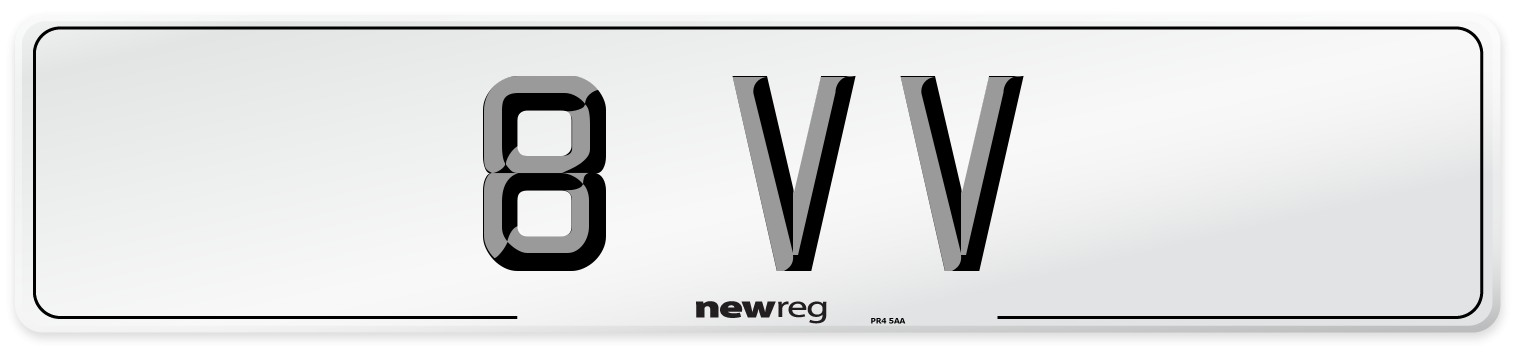 8 VV Front Number Plate