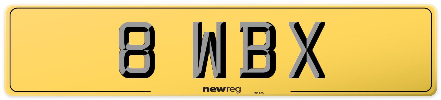 8 WBX Rear Number Plate