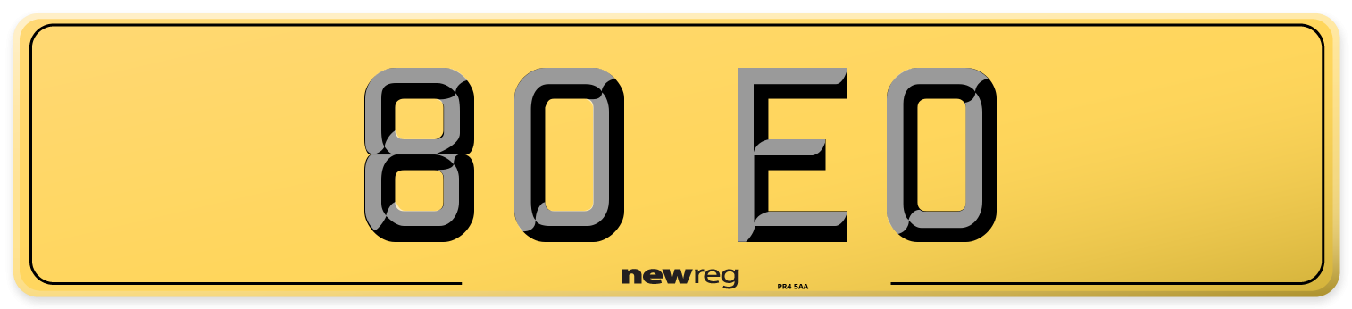 80 EO Rear Number Plate