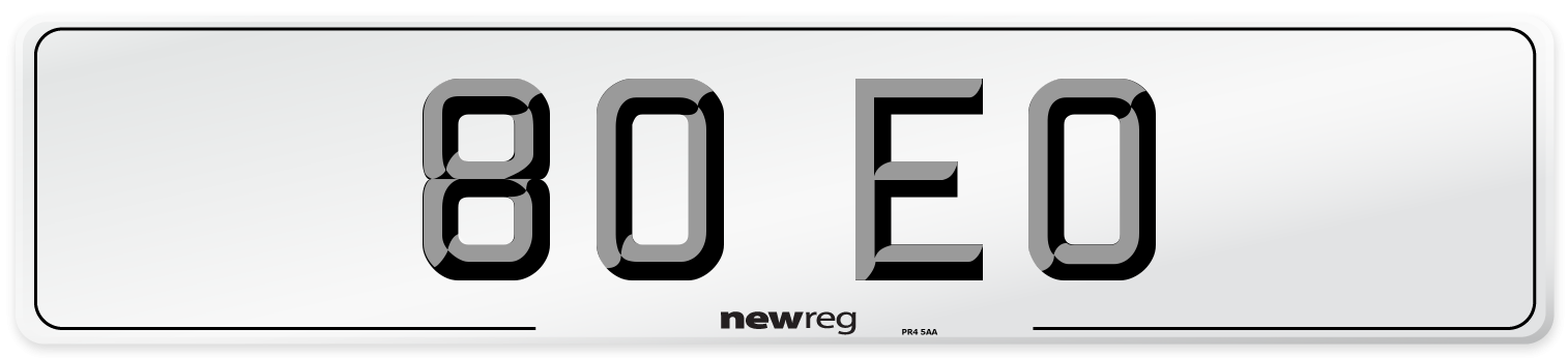 80 EO Front Number Plate