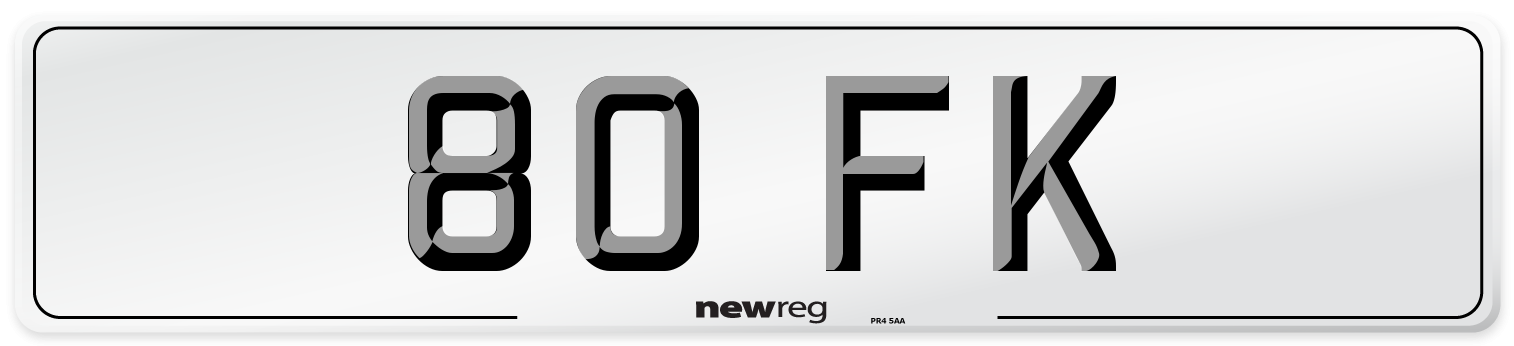 80 FK Front Number Plate
