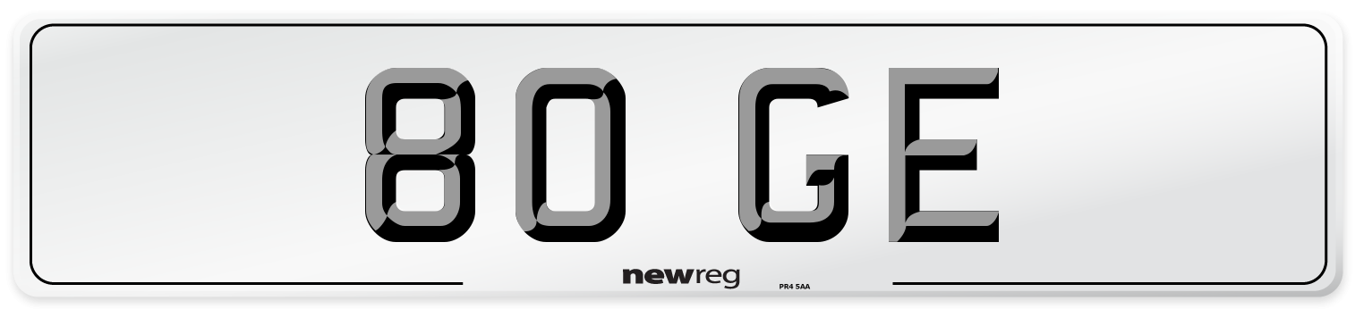 80 GE Front Number Plate