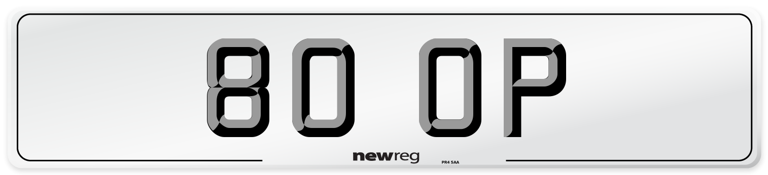 80 OP Front Number Plate