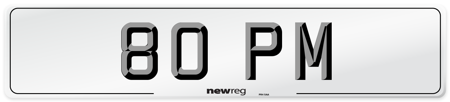80 PM Front Number Plate