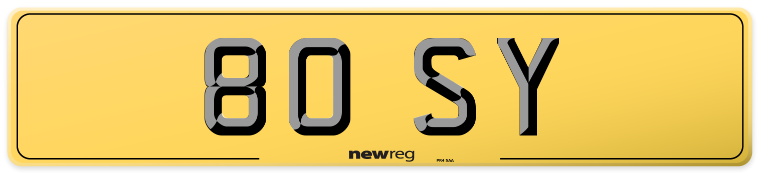 80 SY Rear Number Plate