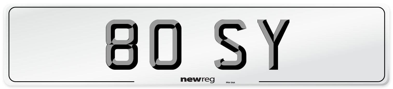 80 SY Front Number Plate