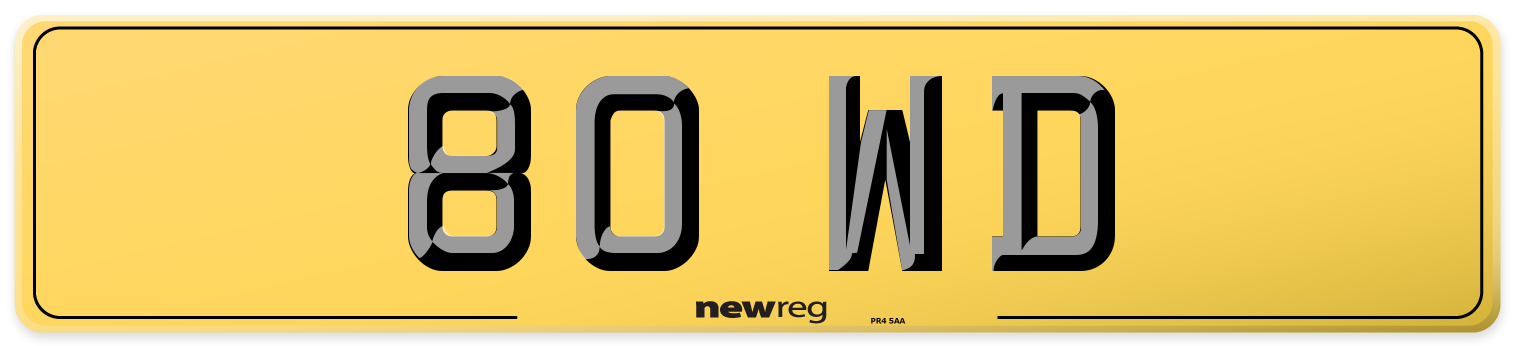 80 WD Rear Number Plate
