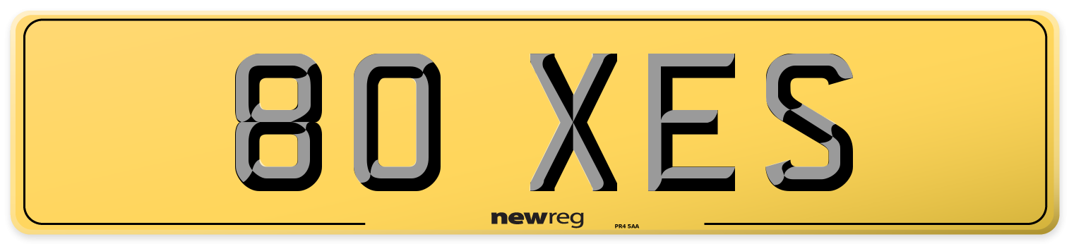 80 XES Rear Number Plate