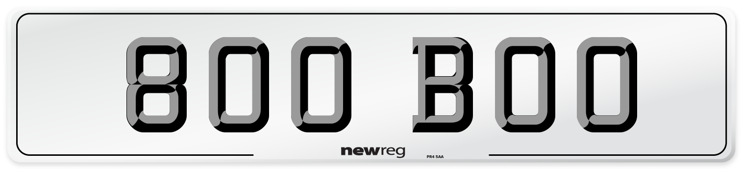 800 BOO Front Number Plate