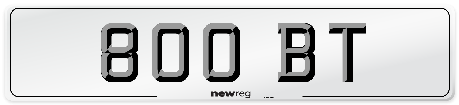 800 BT Front Number Plate