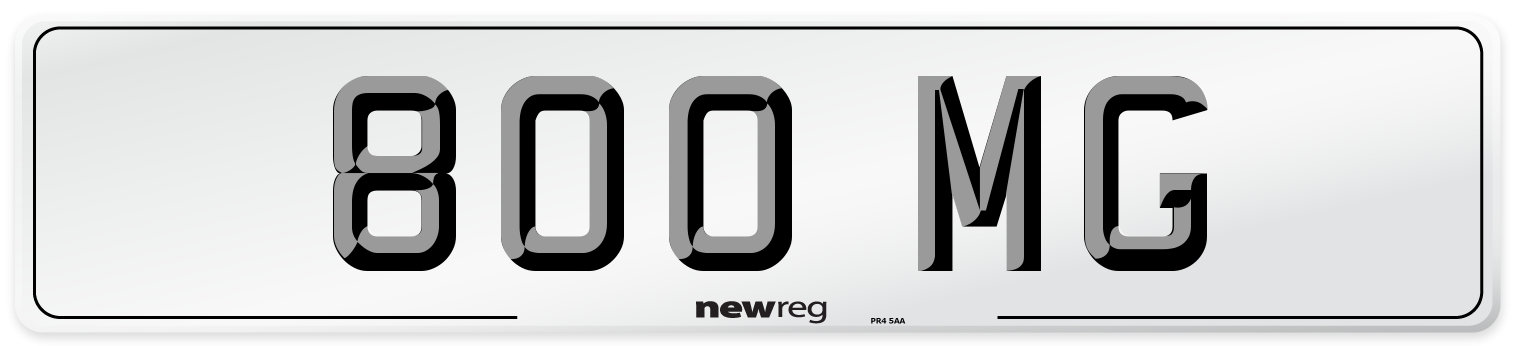 800 MG Front Number Plate