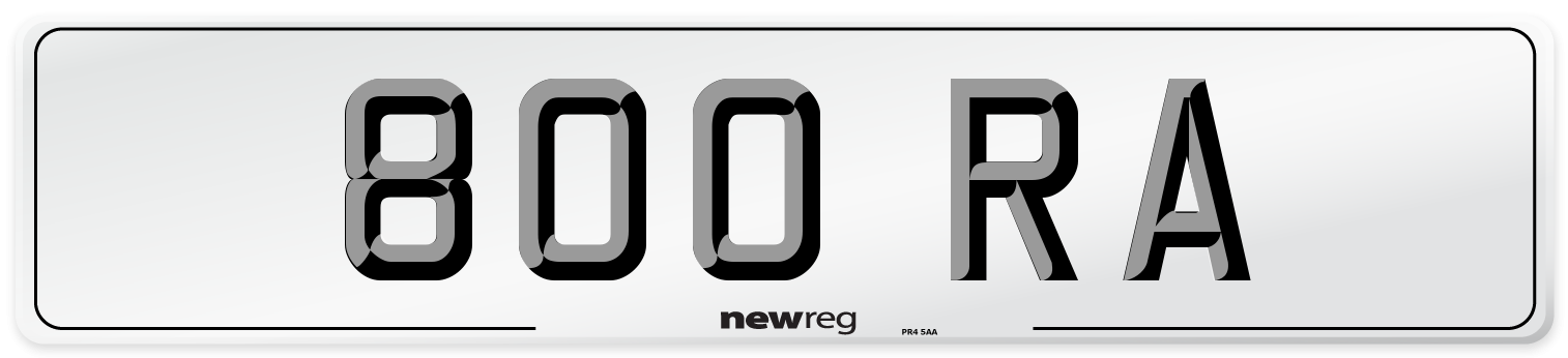 800 RA Front Number Plate