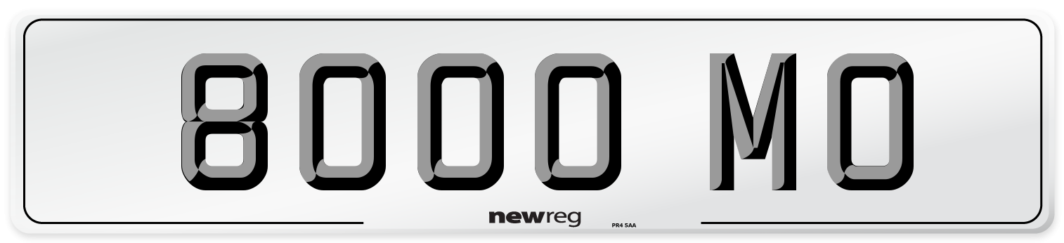 8000 MO Front Number Plate