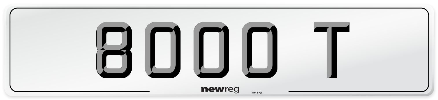 8000 T Front Number Plate