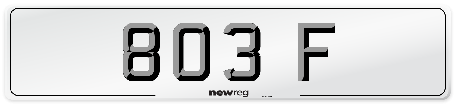 803 F Front Number Plate