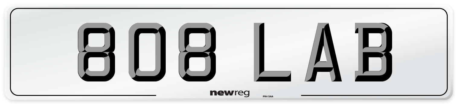 808 LAB Front Number Plate