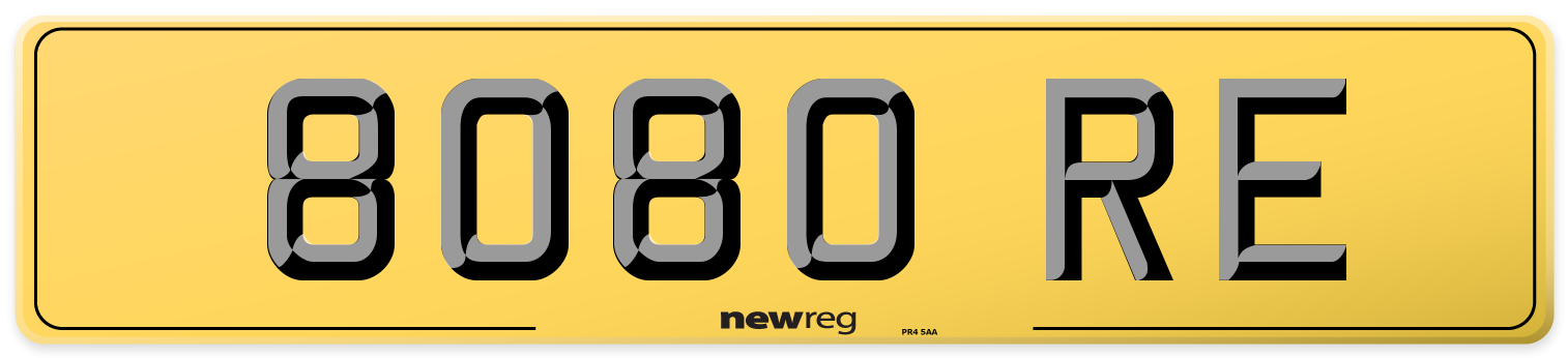 8080 RE Rear Number Plate