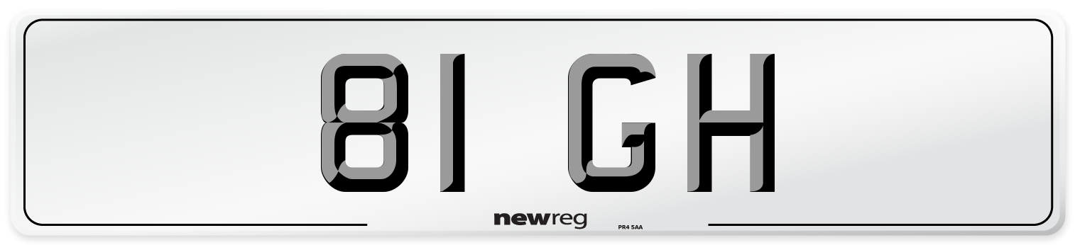 81 GH Front Number Plate