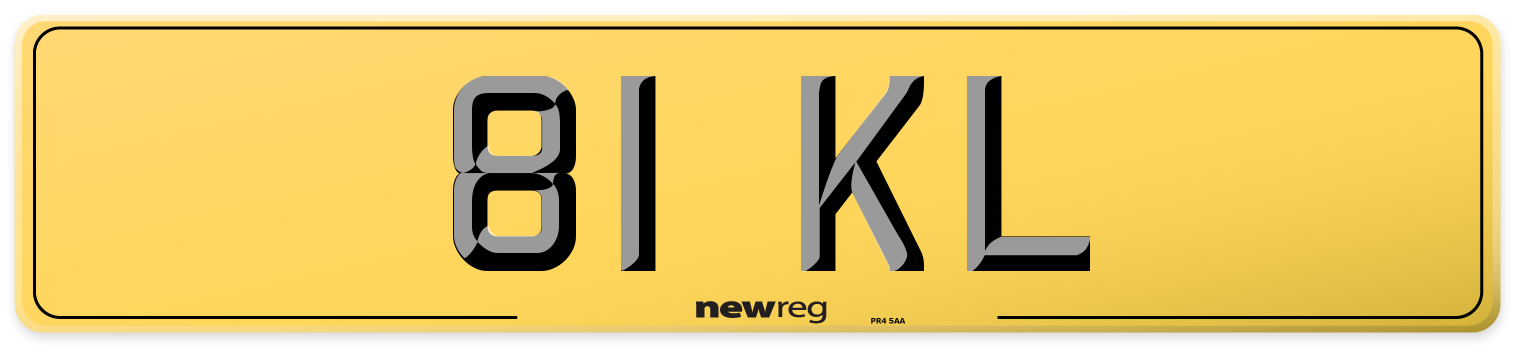 81 KL Rear Number Plate