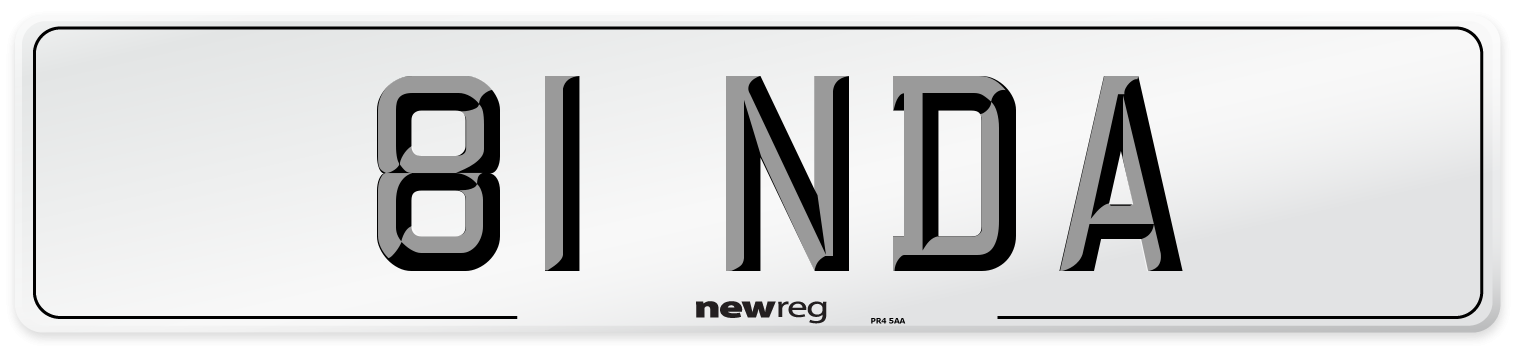 81 NDA Front Number Plate
