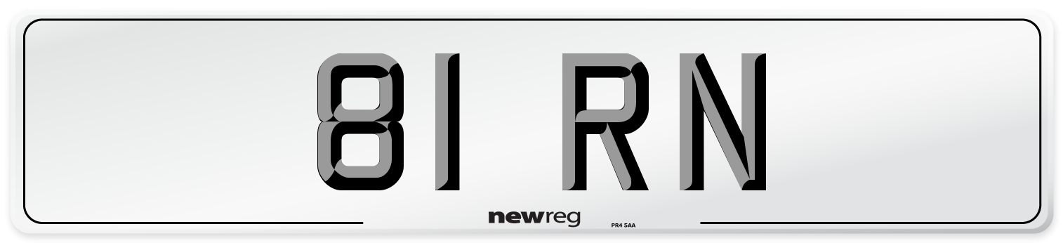 81 RN Front Number Plate