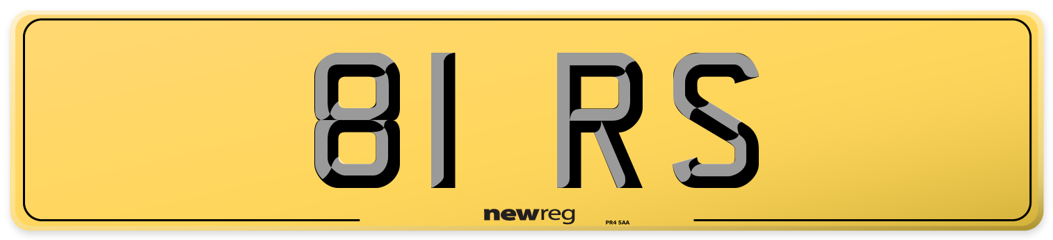 81 RS Rear Number Plate