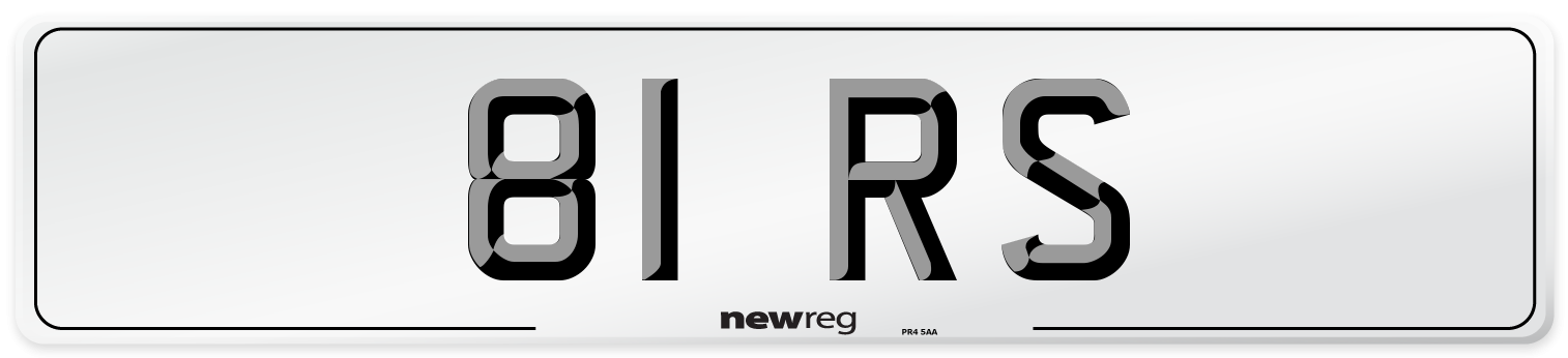 81 RS Front Number Plate