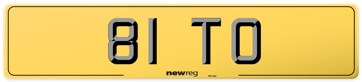 81 TO Rear Number Plate