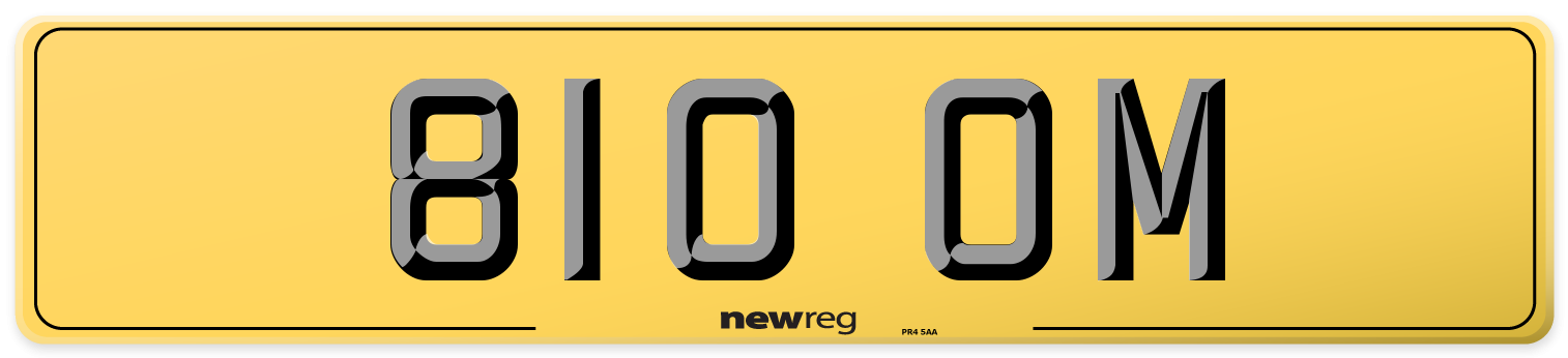 810 OM Rear Number Plate
