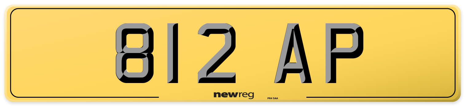 812 AP Rear Number Plate