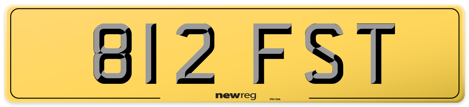 812 FST Rear Number Plate