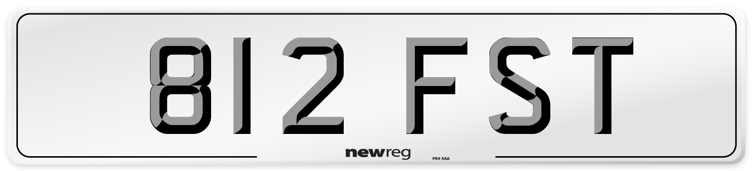 812 FST Front Number Plate