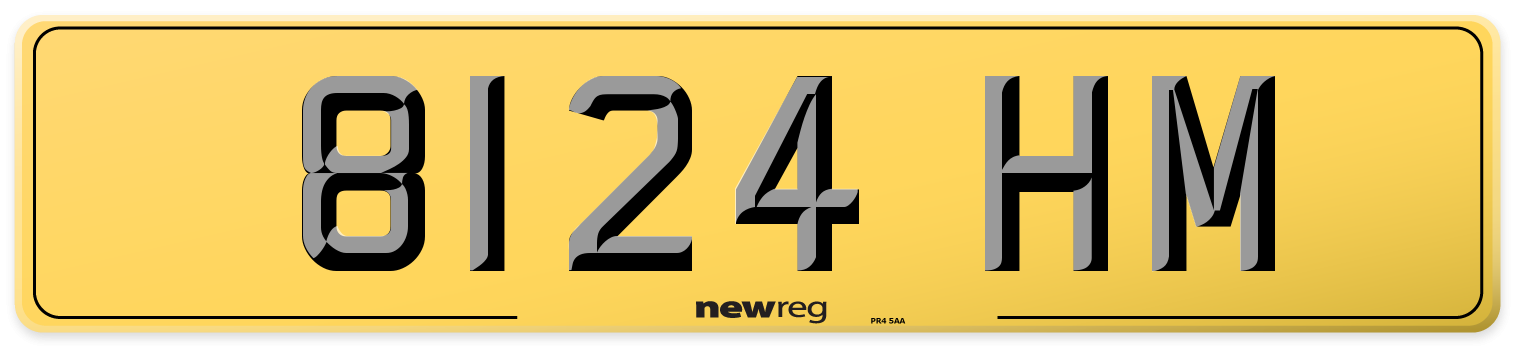8124 HM Rear Number Plate