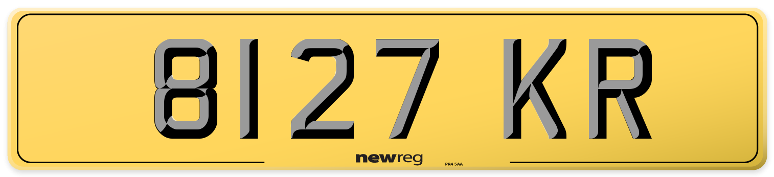8127 KR Rear Number Plate