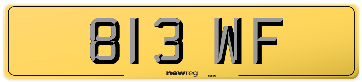 813 WF Rear Number Plate