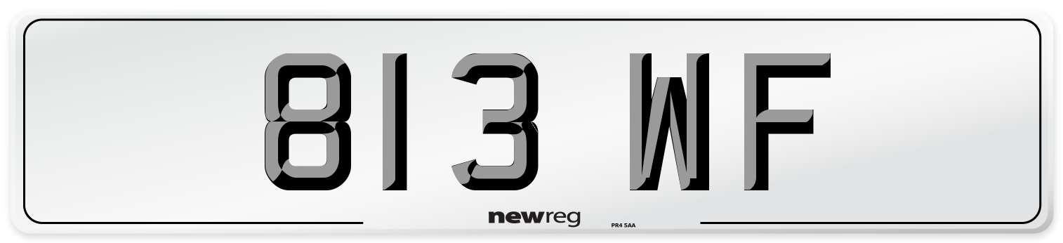 813 WF Front Number Plate