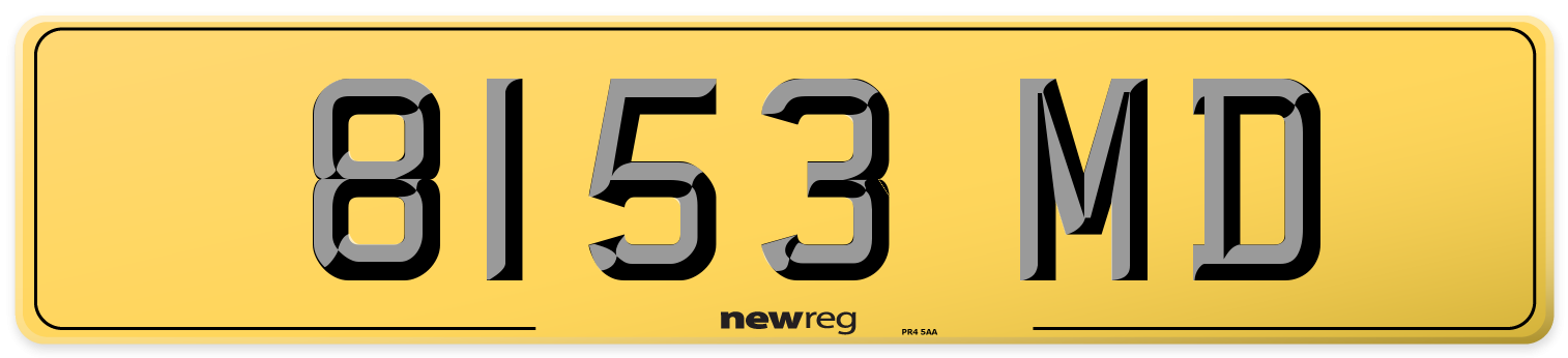 8153 MD Rear Number Plate