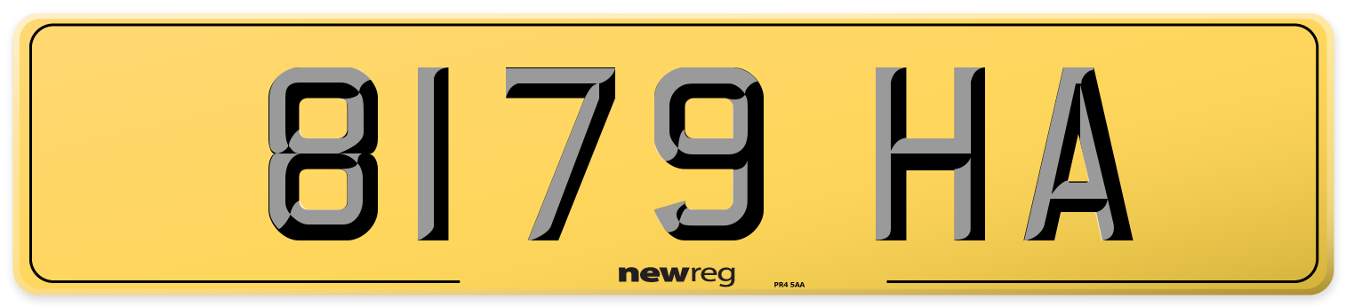 8179 HA Rear Number Plate