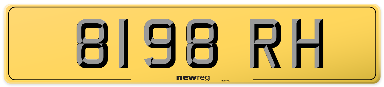 8198 RH Rear Number Plate