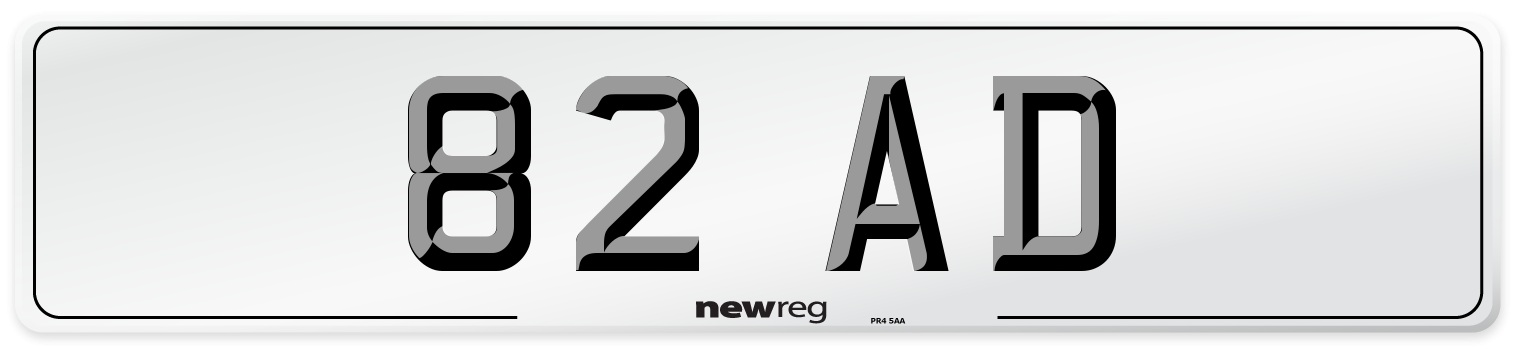 82 AD Front Number Plate