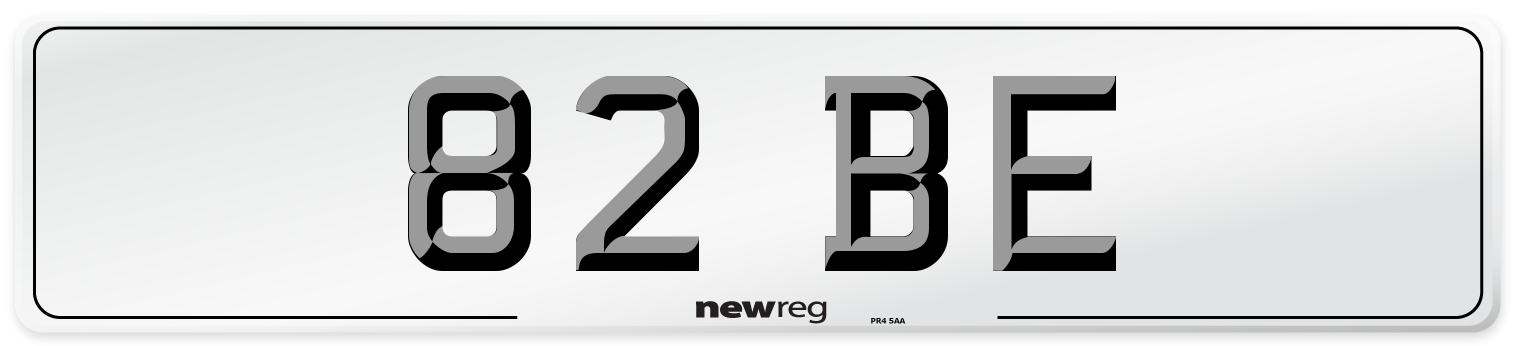 82 BE Front Number Plate
