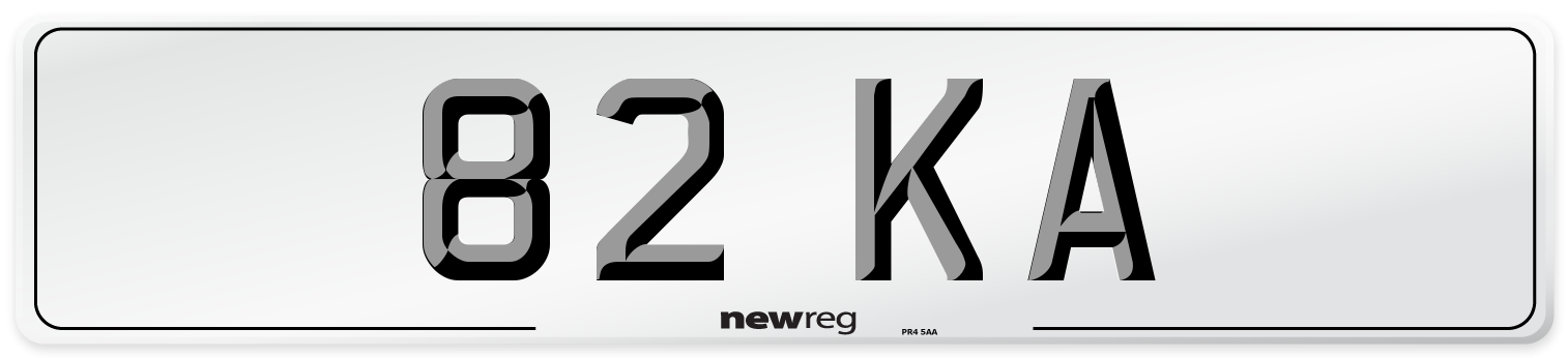 82 KA Front Number Plate