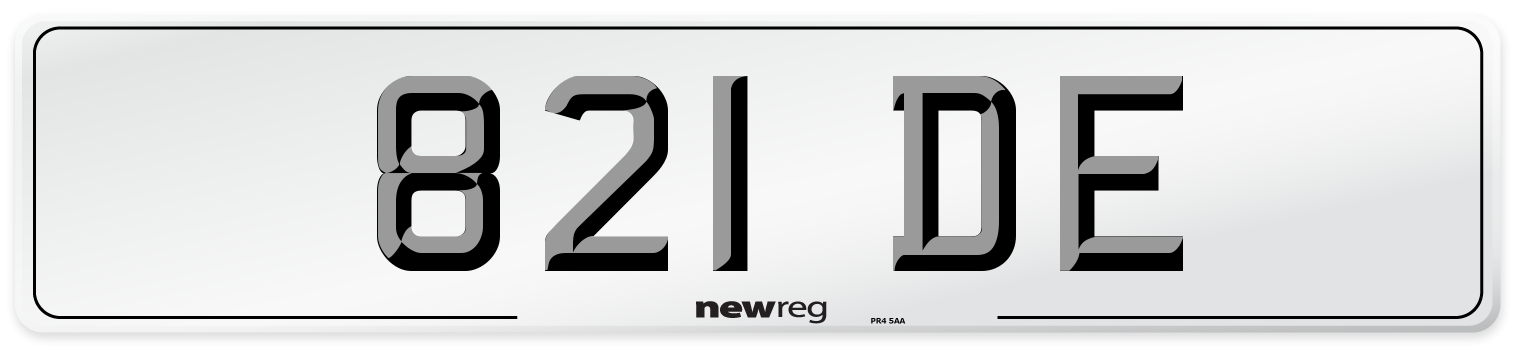 821 DE Front Number Plate