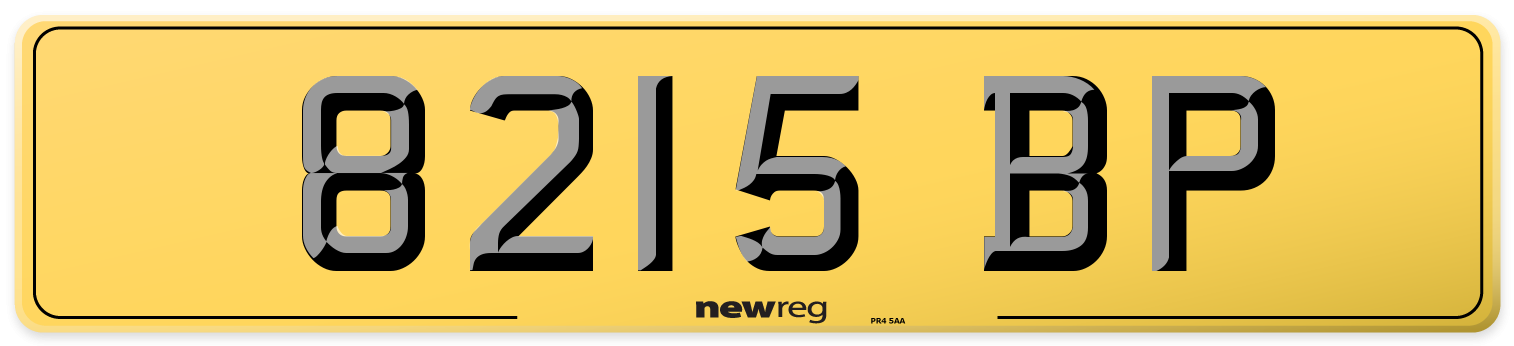 8215 BP Rear Number Plate