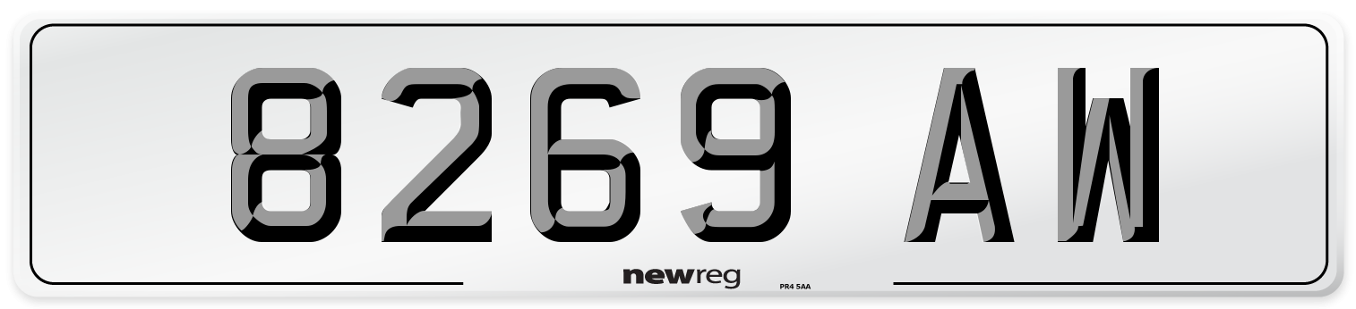 8269 AW Front Number Plate