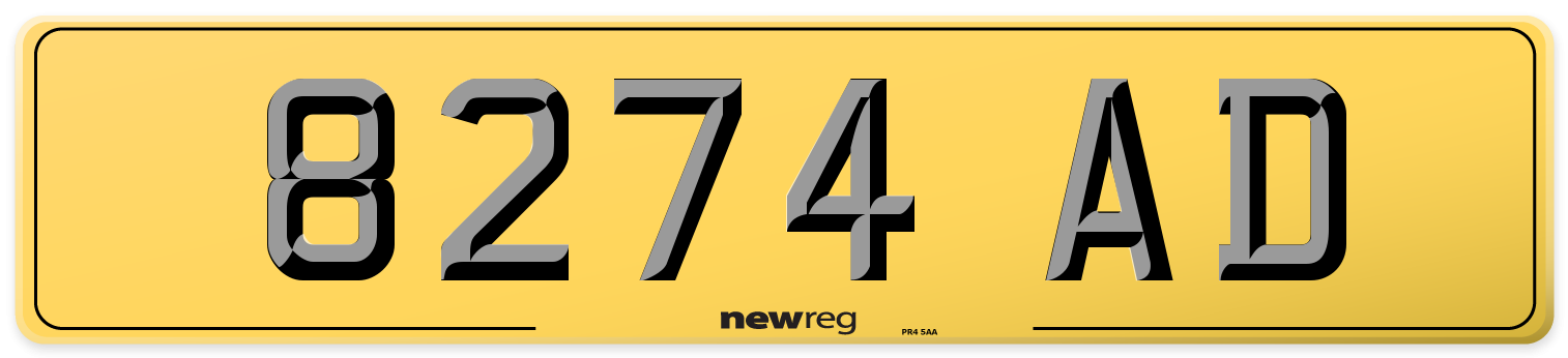 8274 AD Rear Number Plate