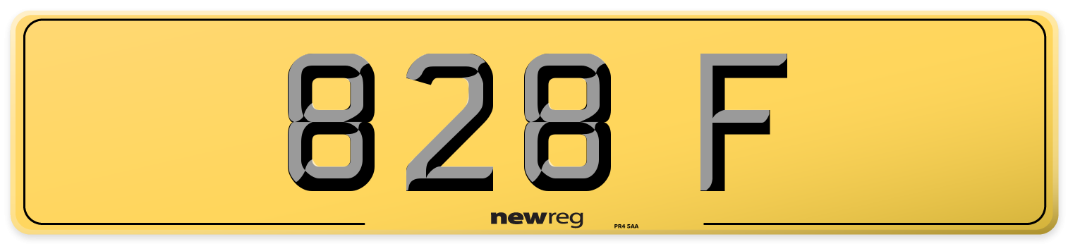 828 F Rear Number Plate