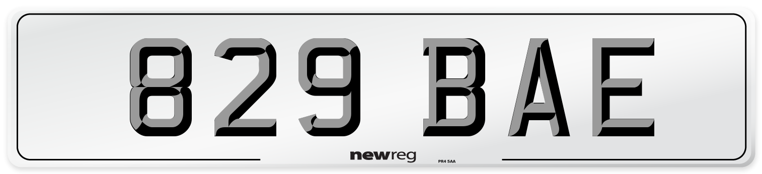 829 BAE Front Number Plate